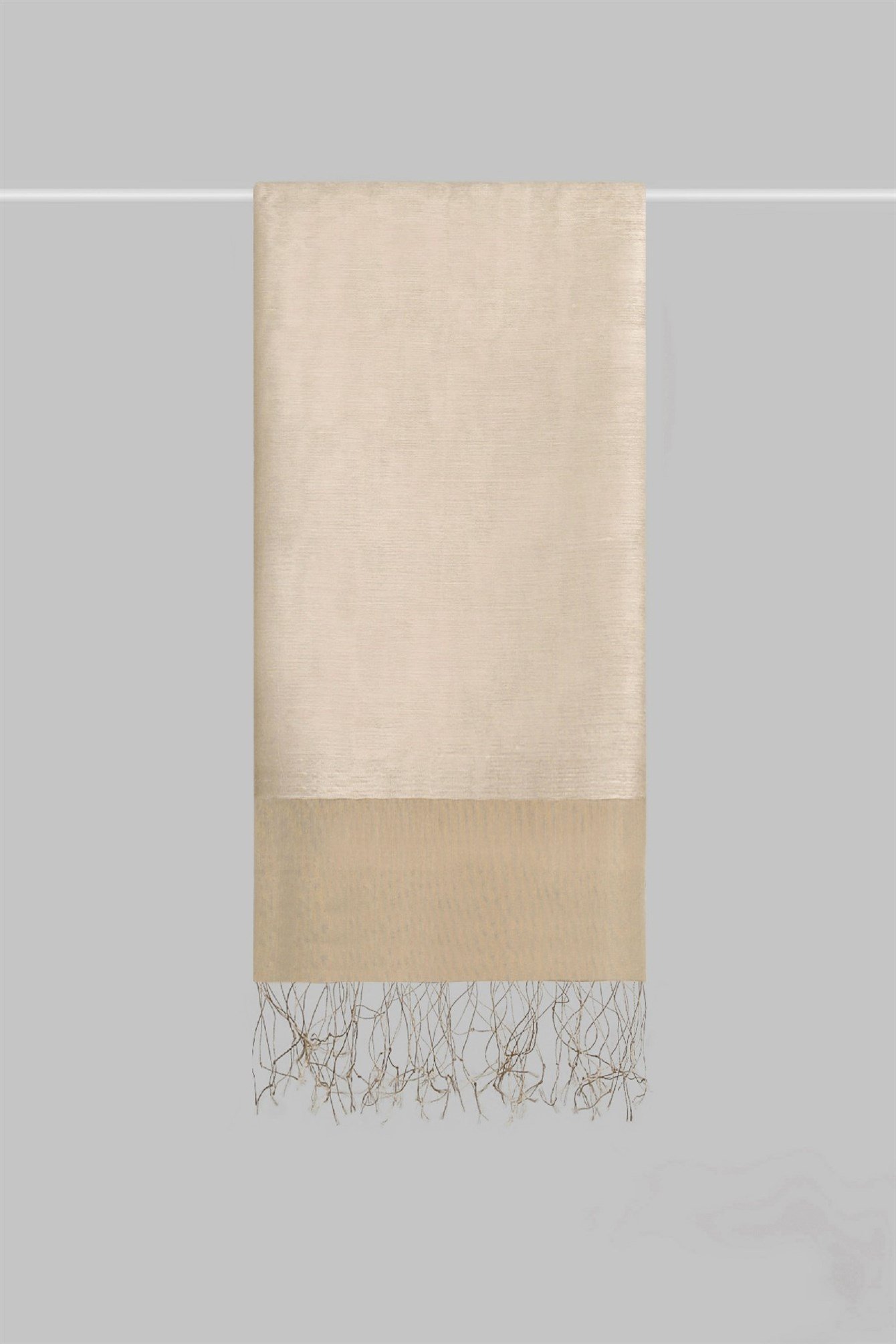 Çift Katlı Bej Tül Şal